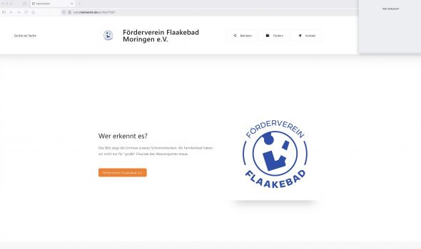 Startseite des Fördervereins bei Buhl-Data "mein Verein".